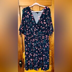 Lane Bryant knee length floral wrap dress
